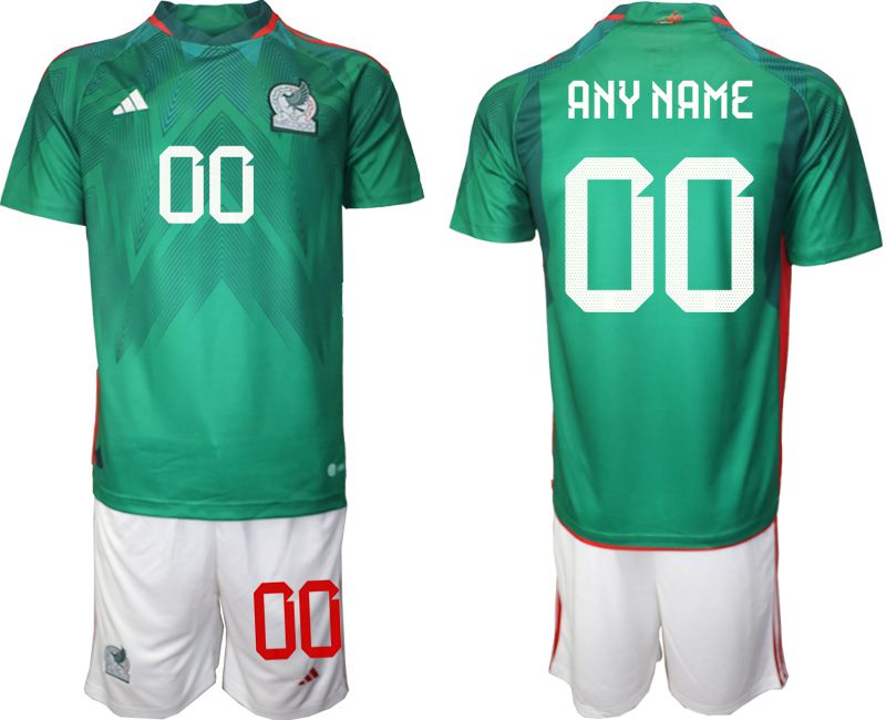 Men 2022 World Cup National Team Mexico home green customized Soccer Jerseys